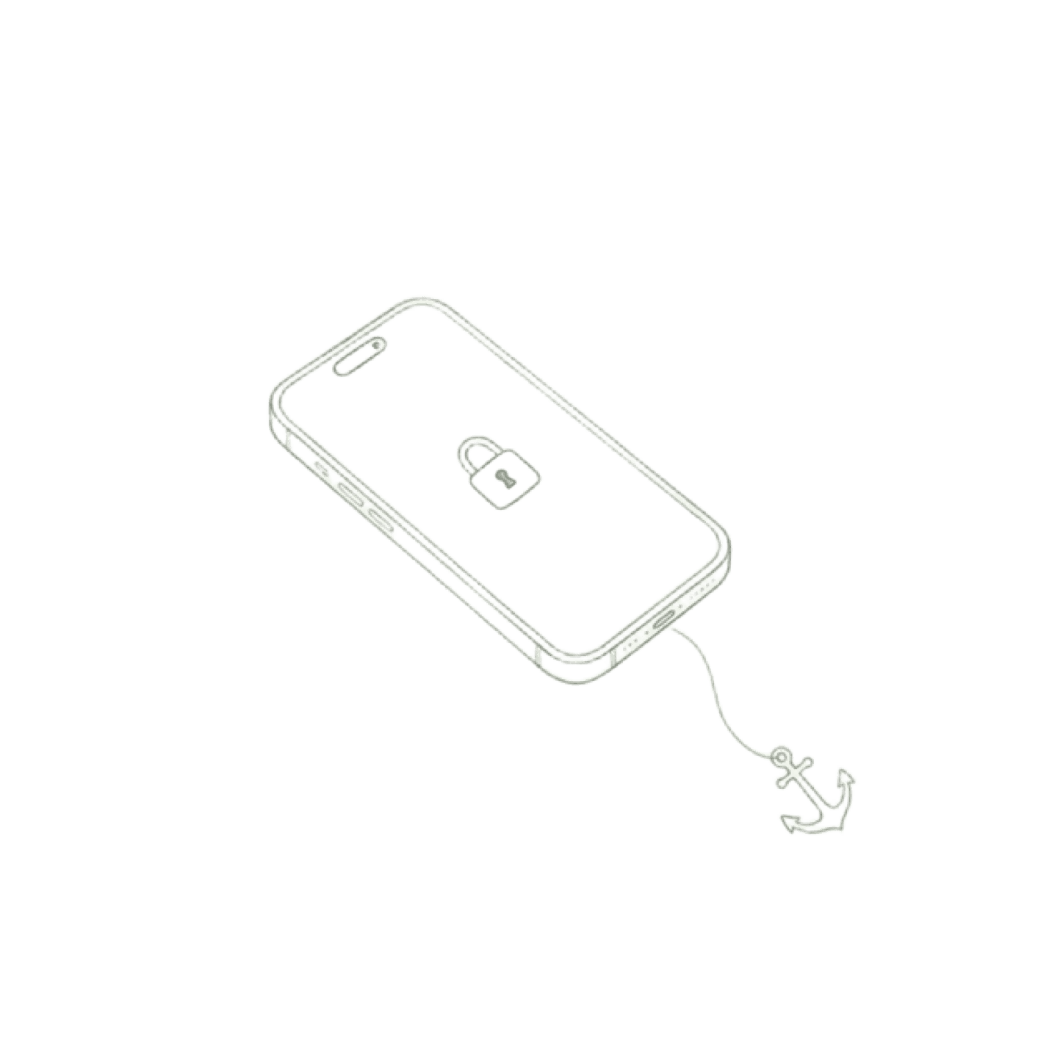 Phone anchored securely — your data stays on your device